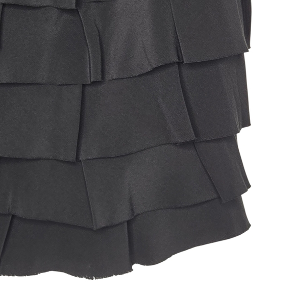 Doncaster Womens Black Tiered Ruffled Pure Silk Chiffon Pencil Skirt Size 2 - Picture 4 of 7